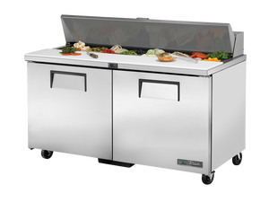 True Prep Table 16x 1/6 Top Pans 2 Solid Swing Doors TSSU-60-16-HC-TR