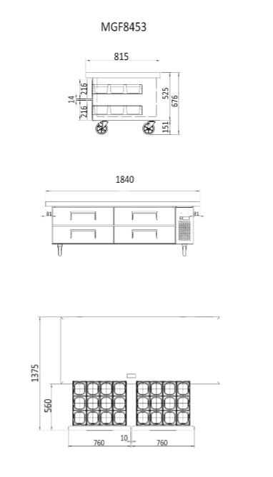 Atosa Chef Base - 4 Drawers MGF8453