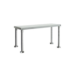 Modular Systems 304 Grade Stainless Steel Single Tier Workbench Flat Feet Overshelf - 300mm Depth