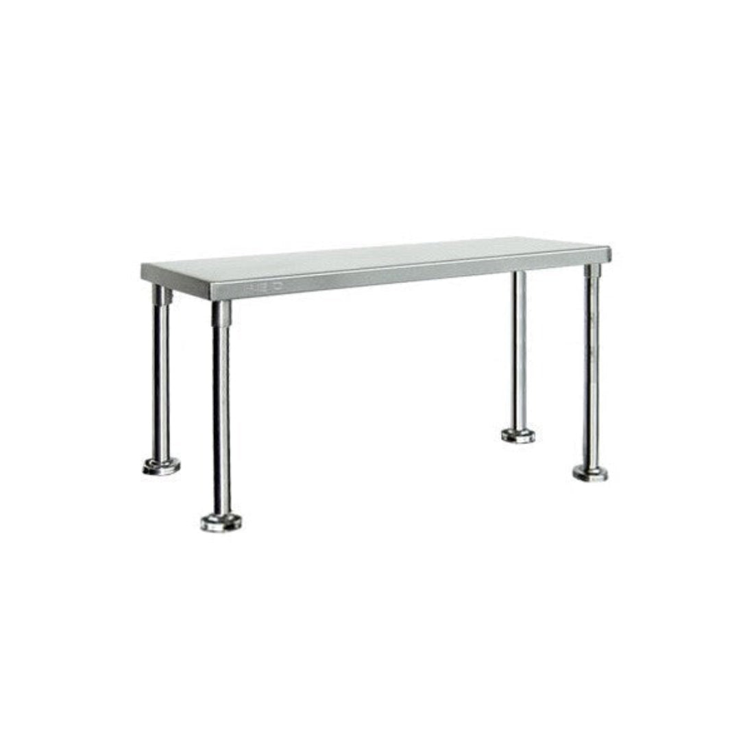 Modular Systems 304 Grade Stainless Steel Single Tier Workbench Flat Feet Overshelf - 300mm Depth
