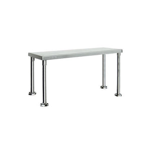 Modular Systems 304 Grade Stainless Steel Single Tier Workbench Flat Feet Overshelf - 300mm Depth