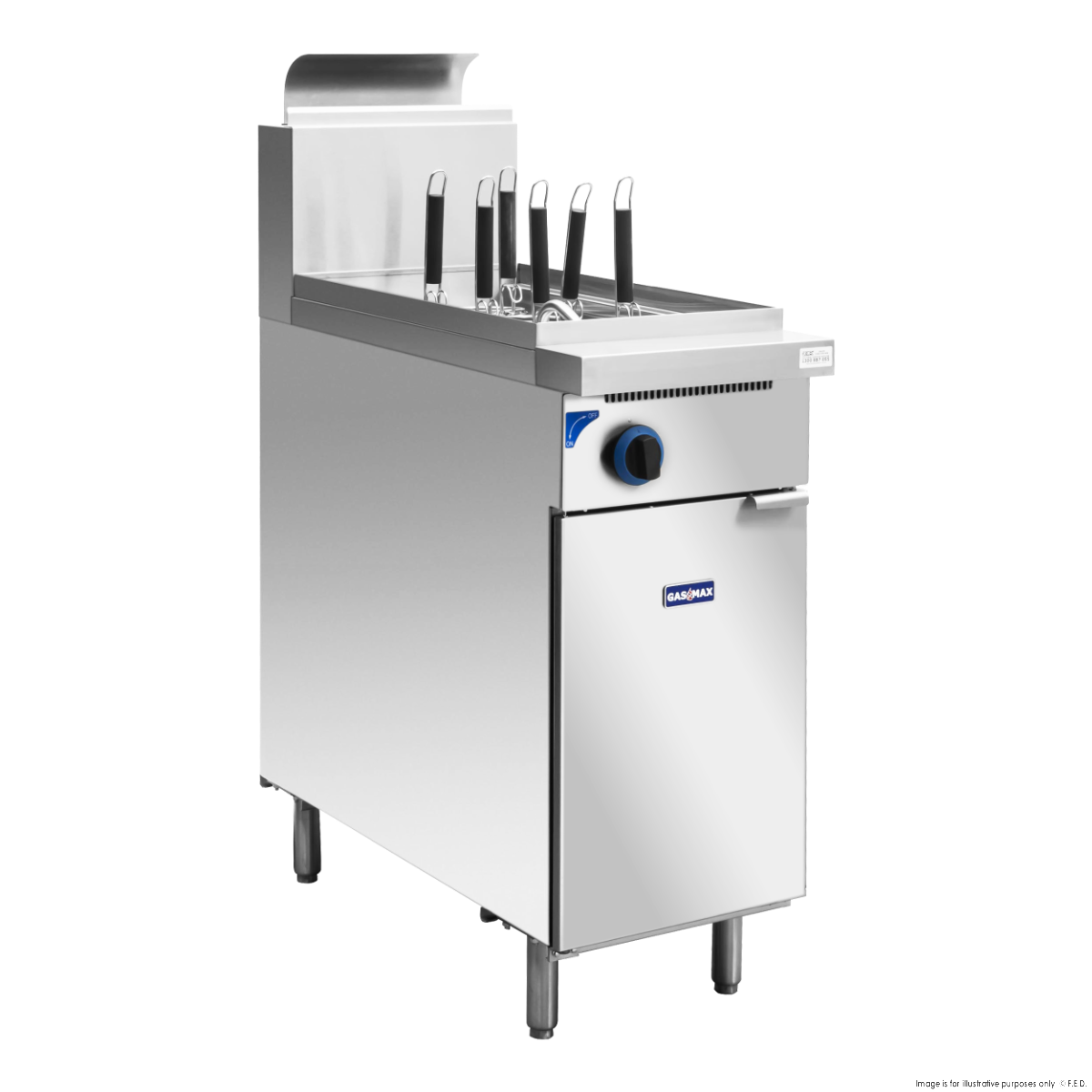 GasMax V Pan Natural Gas 6 Baskets Pasta And Noodle Cooker PC150-6
