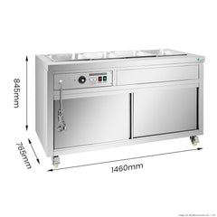 Heated Food Display without Glass Top Hold 4x1/1 GN Pans 1460x790x845mm