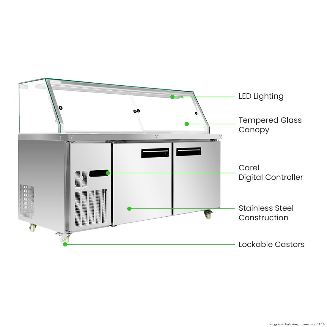 Thermaster Cold Salad & Noodle Bar 5x1/1 GN Pans PG180FA-XG