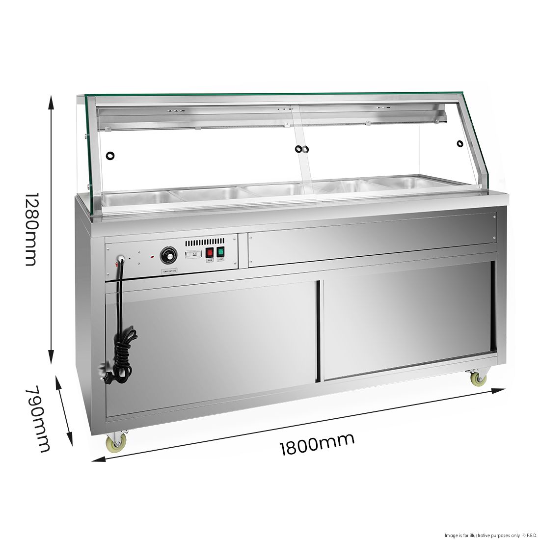 Thermaster Wet and Dry Bain Marie Display 5x1/1 GN Pans PG180FE-XG