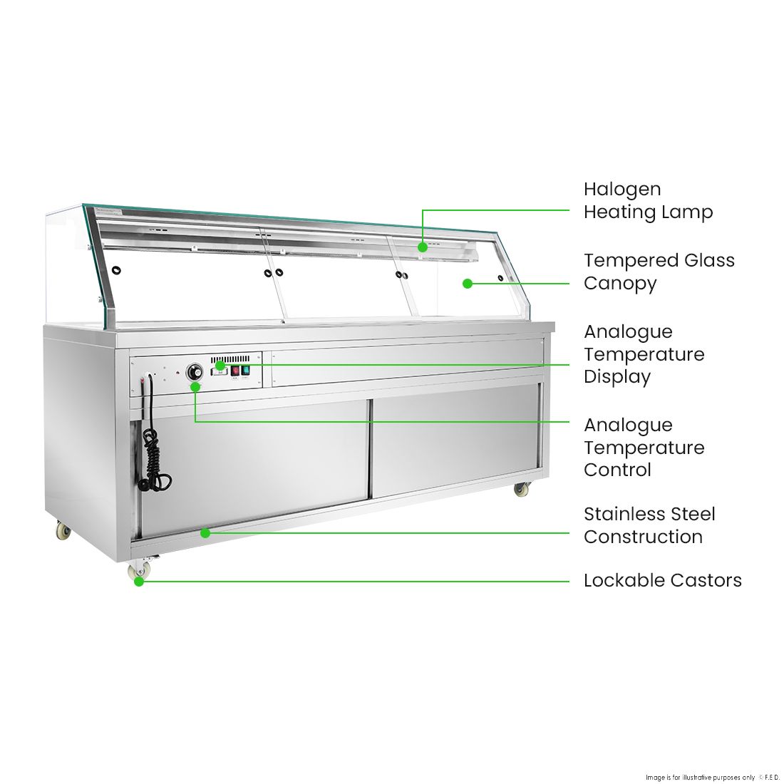 Thermaster Wet and Dry Bain Marie Display 6x1/1 GN Pans PG210FE-XG