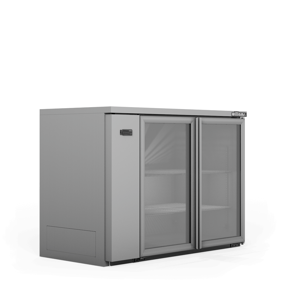 Williams Cameo - Two Door Stainless Steel Remote Back Bar Counter Display Refrigerator