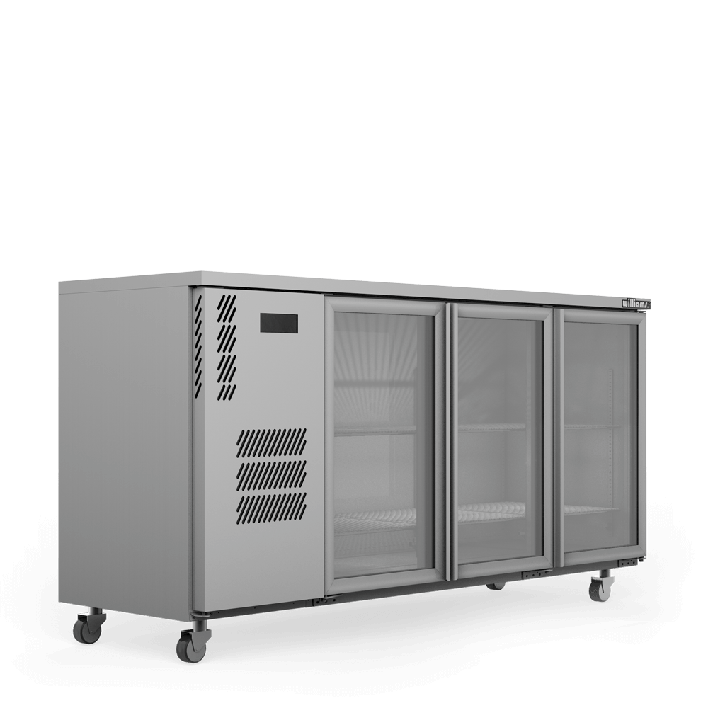 Williams Cameo - Three Door Stainless Steel Under Counter Display Refrigerator