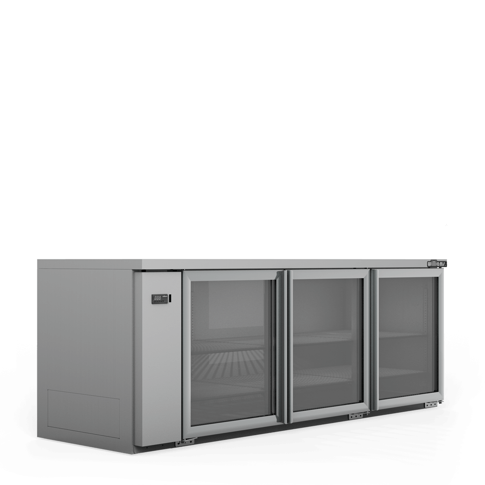 Williams Boronia - Three Door Stainless Steel Remote Back Bar Counter Display Refrigerator