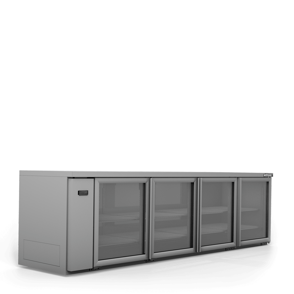 Williams Boronia - Four Door Stainless Steel Remote Back Bar Counter Display Refrigerator