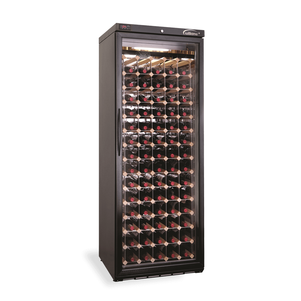 Williams Wine Cabinet - One Door Black Upright Wine Display Refrigerator
