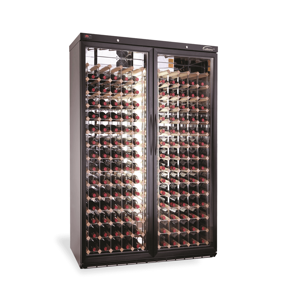Williams Wine Cabinet - Two Door Black Upright Wine Display Refrigerator