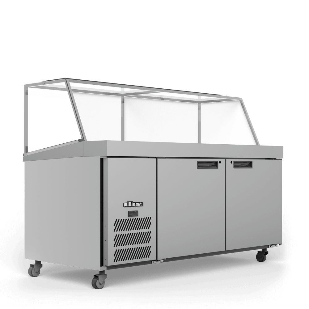 Williams Banksia - Two Door White Colorbond Prep Counter Refrigerator With Angled Blown Air Well