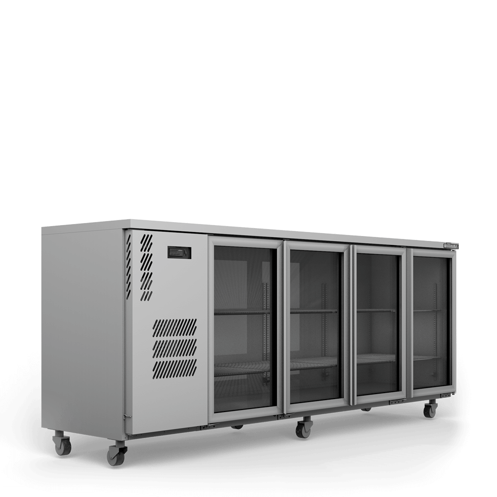 Williams Cameo - Four Door Stainless Steel Under Counter Display Refrigerator