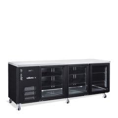Williams Boronia - Three Door Black Colorbond Under Counter Display Refrigerator