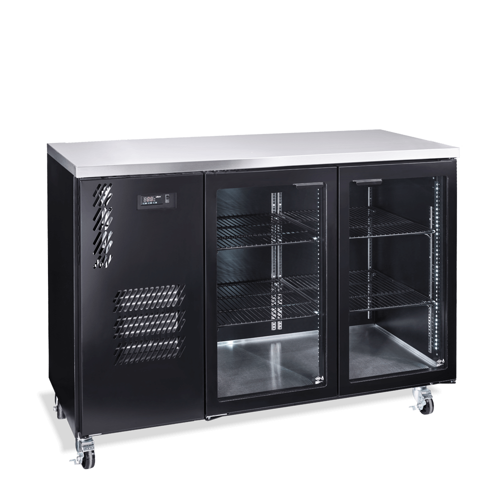 Williams Cameo - Two Door Black Colorbond Under Counter Display Refrigerator