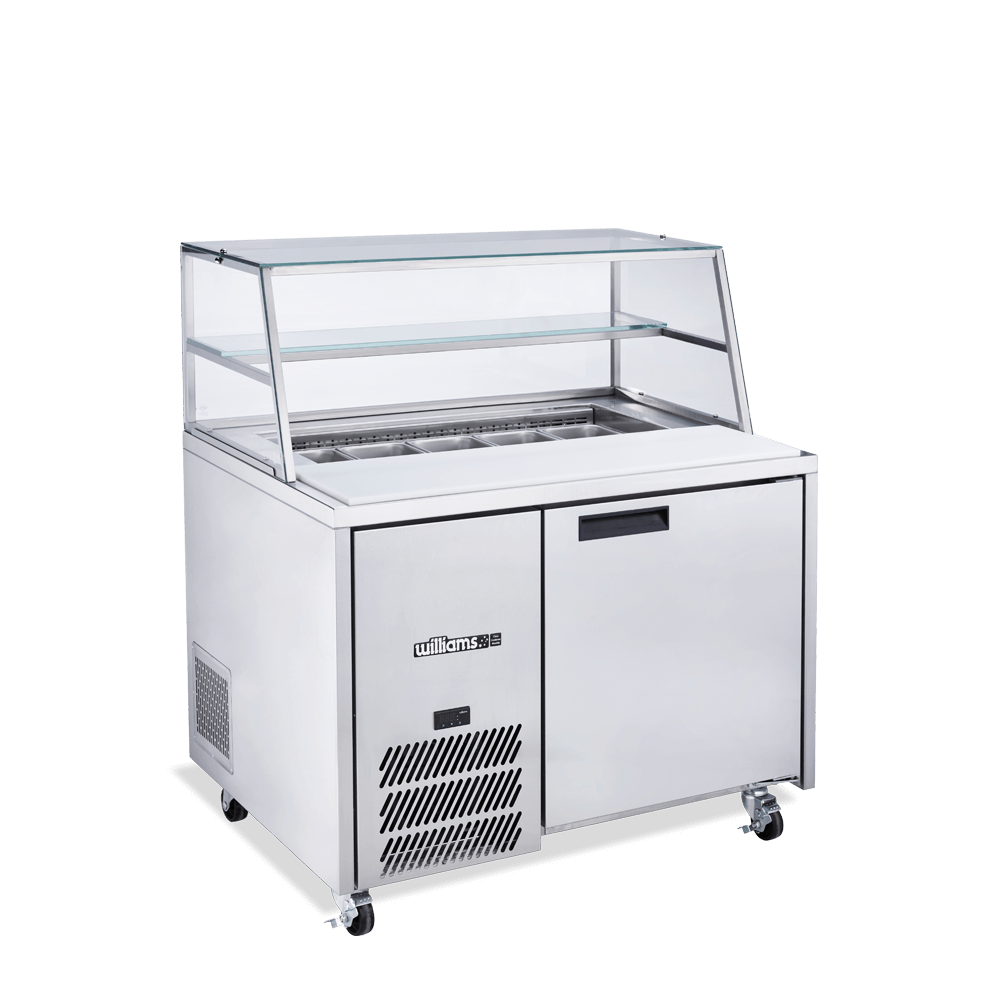 Williams Jade Sandwich - One Door Stainless Steel Prep Counter Refrigerator With Blown Air Well