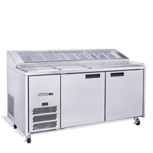 Williams Jade Pizza - Two Door Stainless Steel Pizza Prep Counter Refrigerator With Blown Air Well