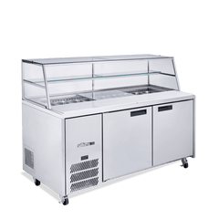 Williams Jade Sandwich - Two Door Stainless Steel Prep Counter Refrigerator With Blown Air Well