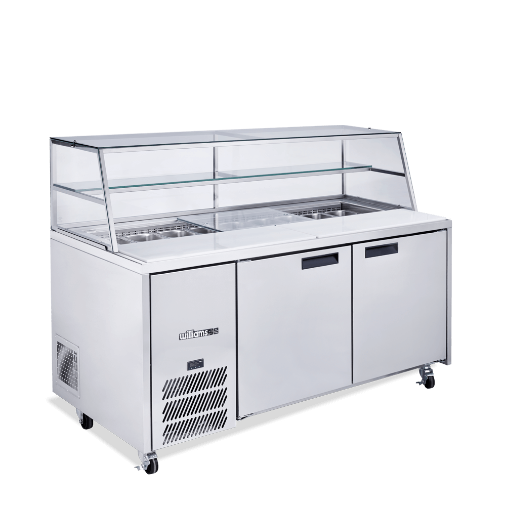 Williams Jade Sandwich - Two Door Stainless Steel Prep Counter Refrigerator With Blown Air Well