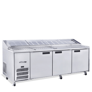 Williams Jade Pizza - Three Door Stainless Steel Pizza Prep Counter Refrigerator With Blown Air Well