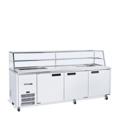 Williams Jade Sandwich - Three Door White Colorbond Prep Counter Refrigerator With Blown Air Well