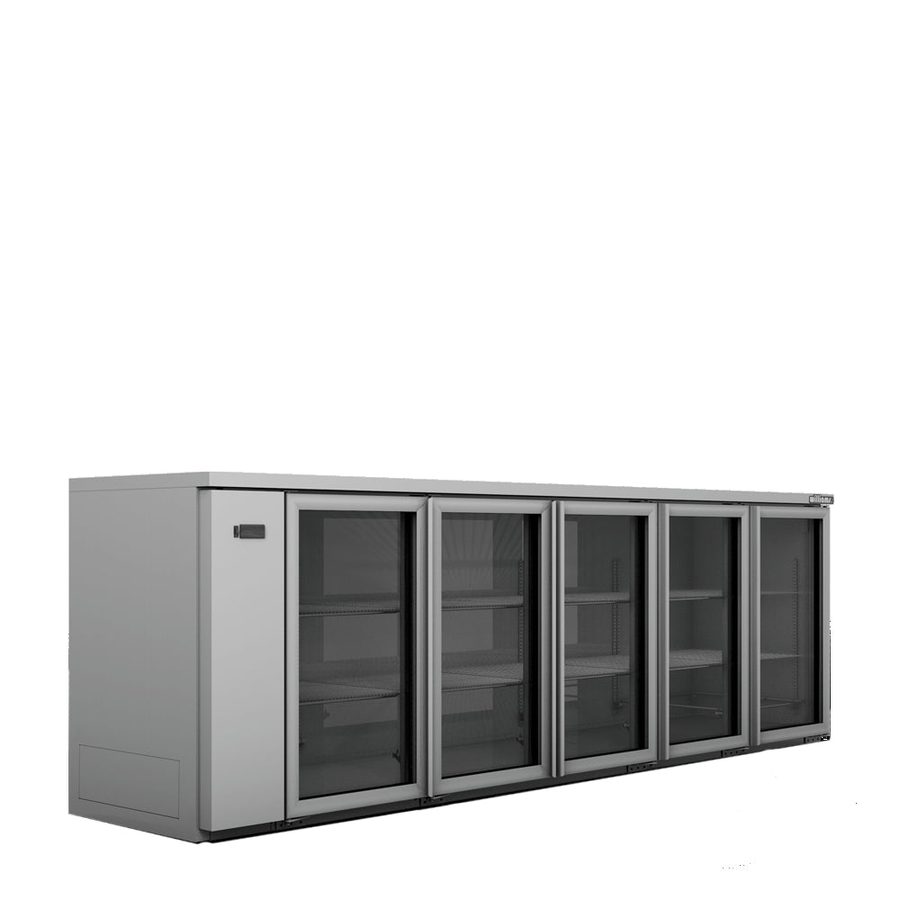 Williams Cameo - Five Door Stainless Steel Remote Back Bar Counter Display Refrigerator