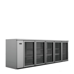 Williams Cameo - Five Door Stainless Steel Remote Back Bar Counter Display Refrigerator