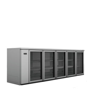 Williams Cameo - Five Door Stainless Steel Remote Back Bar Counter Display Refrigerator