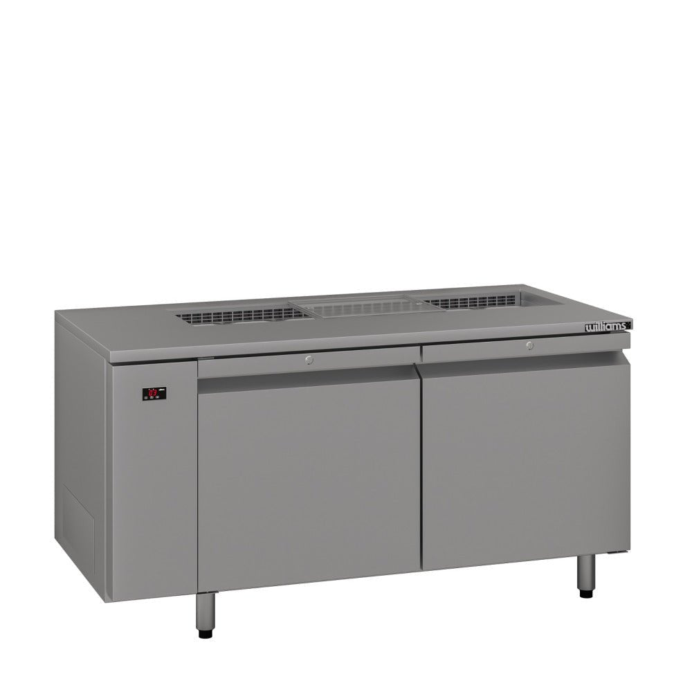 Williams Emerald - Two Door Stainless Steel Remote Under Counter Refrigerator With Blown Air Well