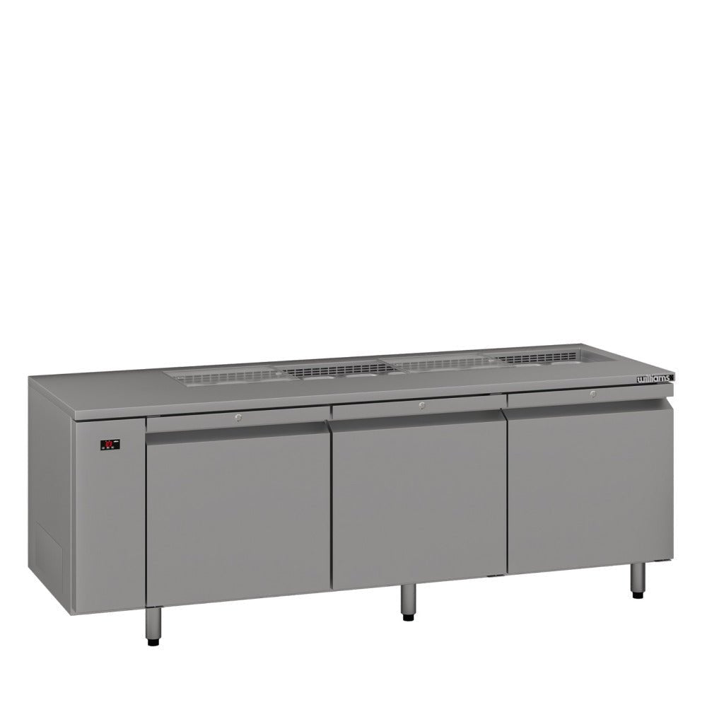 Williams Emerald - Three Door Stainless Steel Remote Under Counter Refrigerator With Blown Air Well