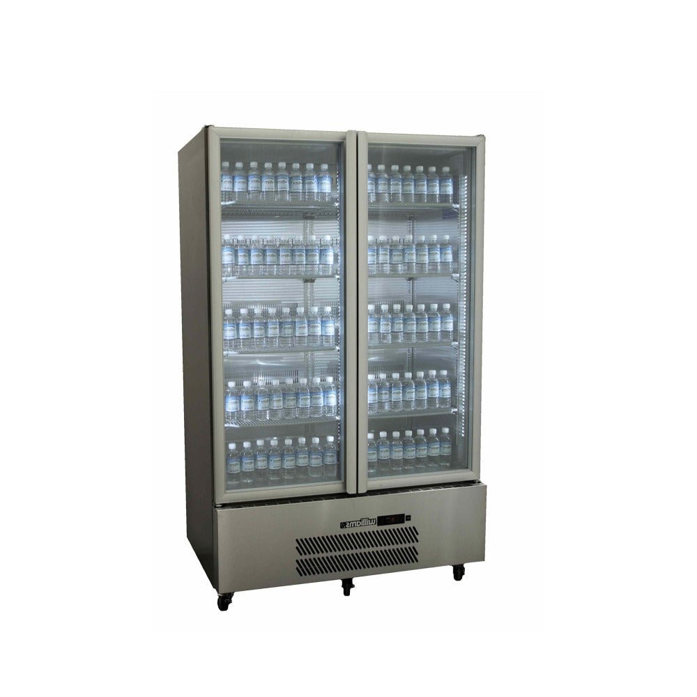 Williams Quartz Star - Two Door Stainless Steel Upright Display Refrigerator