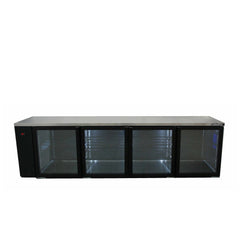 Williams Boronia - Four Door Black Colorbond Remote Back Bar Counter Display Refrigerator