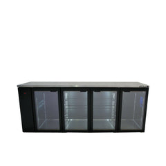 Williams Cameo - Four Door Black Colorbond Remote Back Bar Counter Display Refrigerator