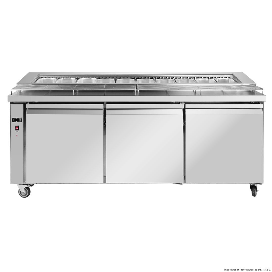 Thermaster Three Door Deluxe Pizza Prep Bench PWB200