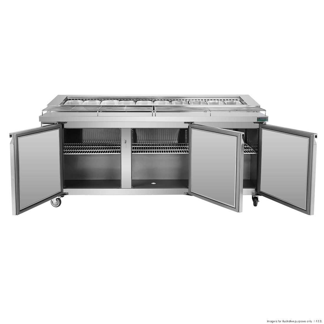 Thermaster Three Door Deluxe Pizza Prep Bench PWB200
