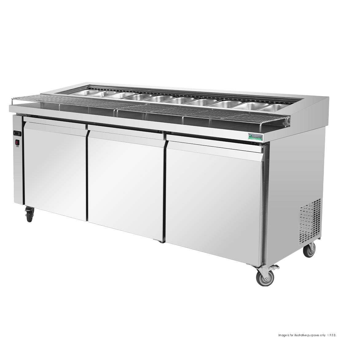 Thermaster Three Door Deluxe Pizza Prep Bench PWB200