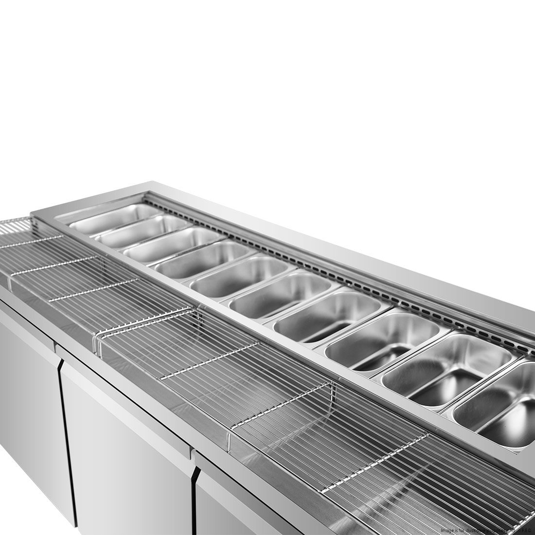 Thermaster Three Door Deluxe Pizza Prep Bench PWB200
