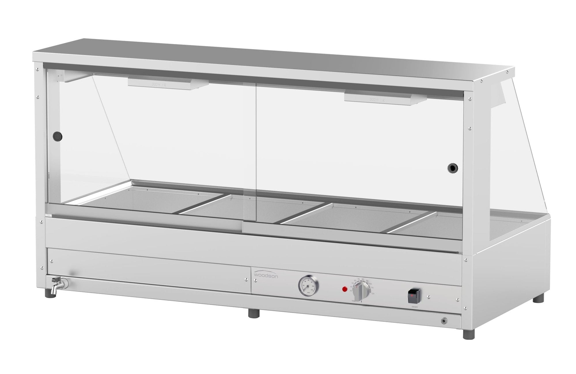 Woodson 4 Module Straight Glass Hot Food Display W.HFS24