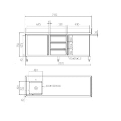 Modular Systems SC-6-2100L-H Cabinet with Left Sink
