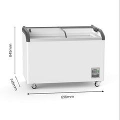 Thermaster Heavy Duty Supermarket Glass Sliding Lid Freezers 406L SD-406K