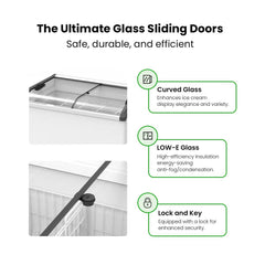 Thermaster Heavy Duty Supermarket Glass Sliding Lid Freezers 406L SD-406K