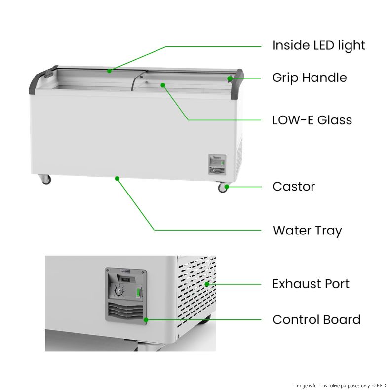 Thermaster Heavy Duty Supermarket Glass Sliding Lid Freezers 576L SD-576K