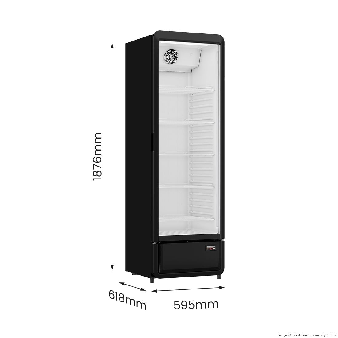 Thermaster Upright Glass Door Beverage Fridge - SDC-343B
