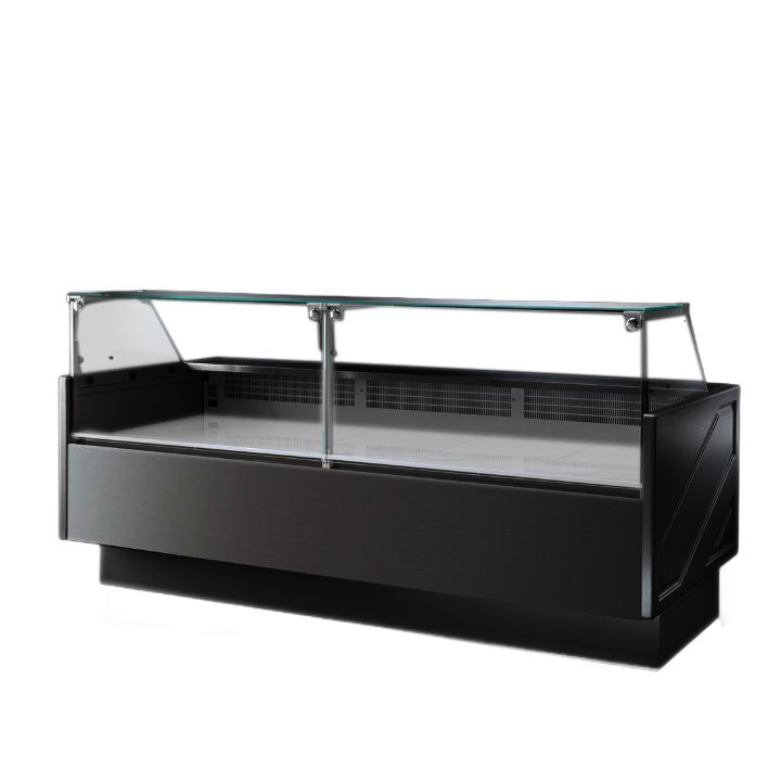 Serie MR Black 2480mm Wide Deli Display with Storage and Castors TDMR-0925B