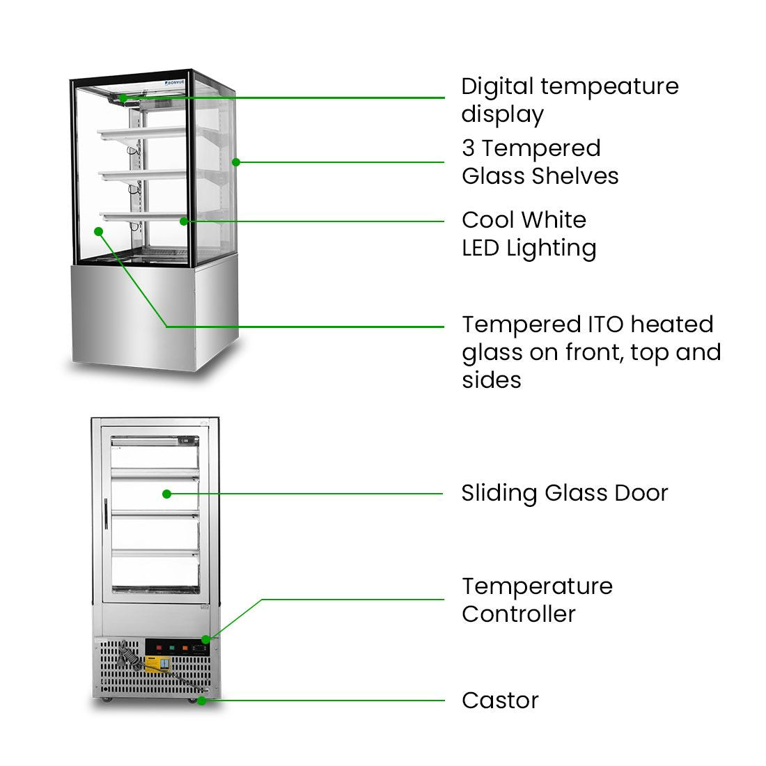 BONVUE Three Tier Cake Display Fridge 600mm- SF820V