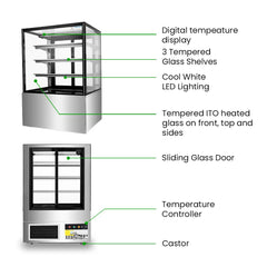 BONVUE Three Tier Cake Display Fridge 900mm SF830V