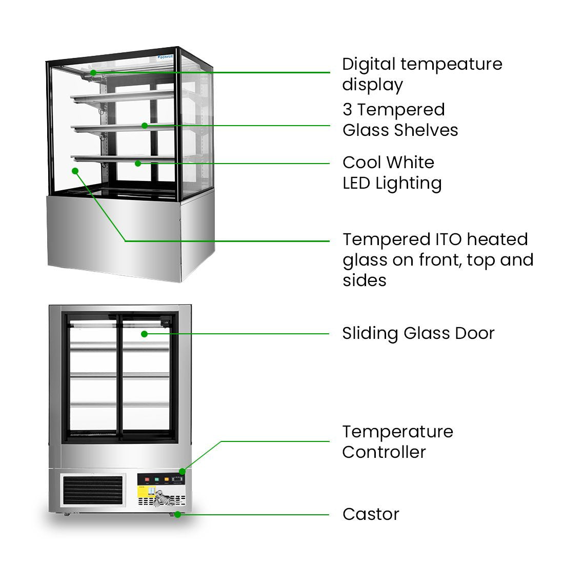 BONVUE Three Tier Cake Display Fridge 900mm SF830V