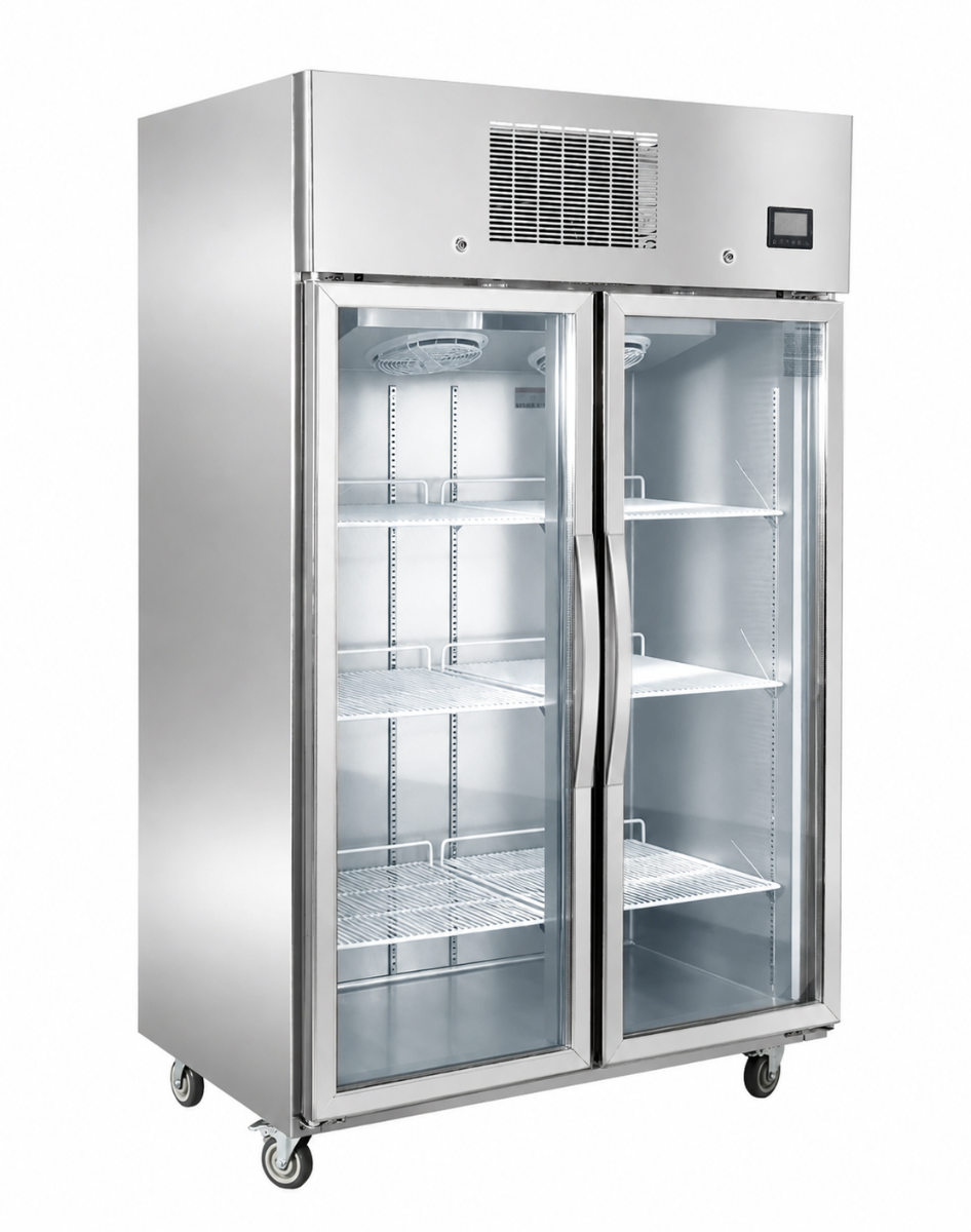 THERMASTER 1000L Full-Width Double Glass Door Upright Display Fridge — SFWCG1000