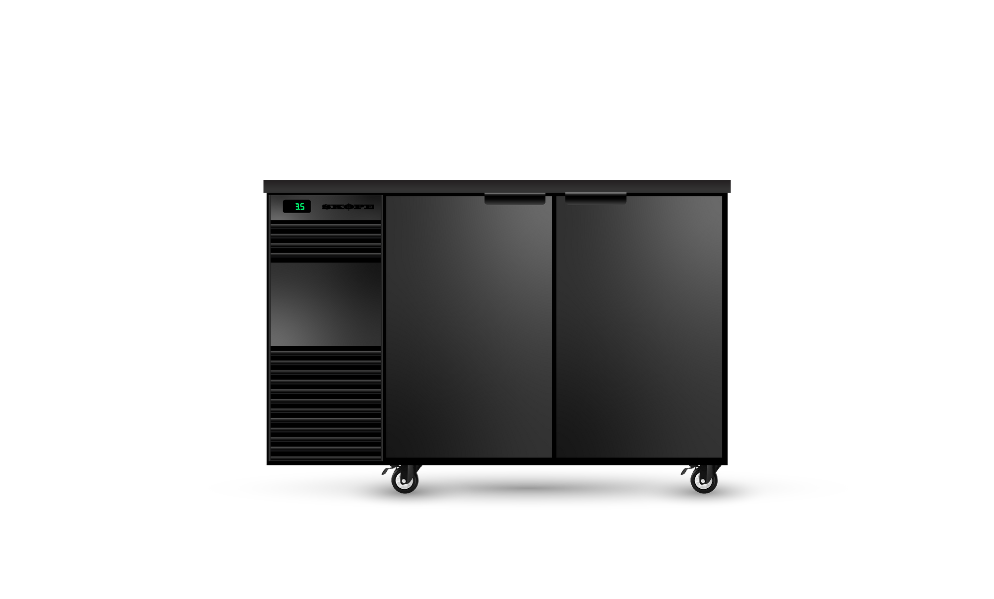 Skope BackBar 2 Solid Swing Door Fridge - BB.2.SSW-BLACK-LH